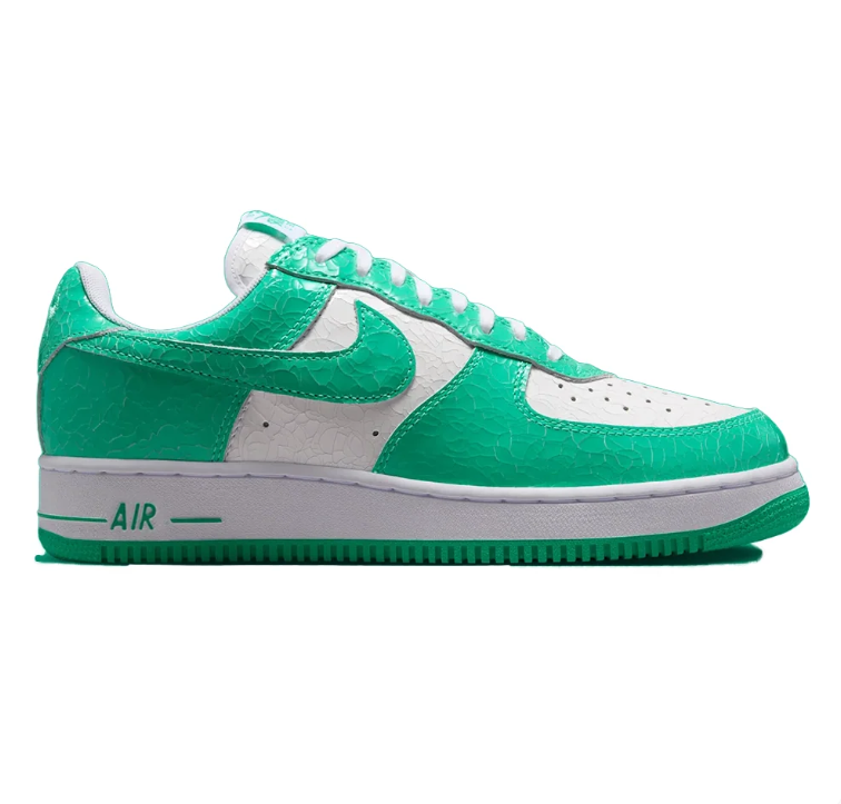 Nike Air Force 1 Low Sneakers - Green/White Textured
