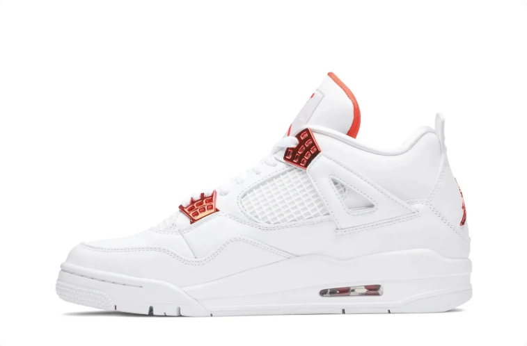 Jordan Mid-Top Sneakers – White & Metallic Red