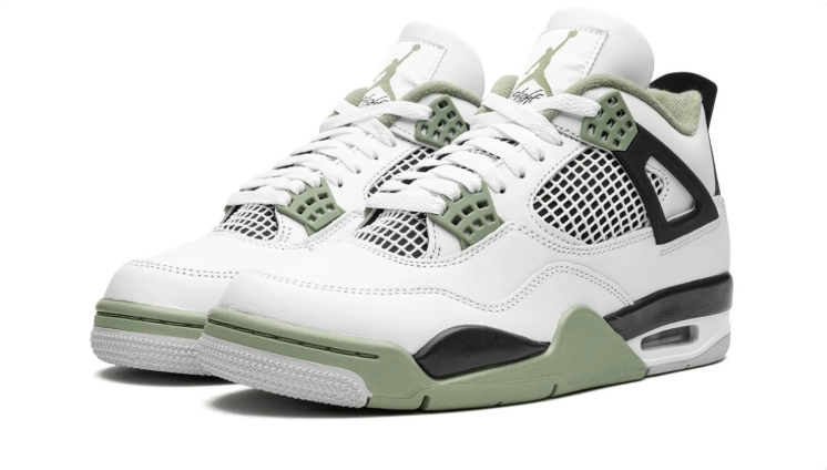 Jordan Mid-Top Sneakers – White, Sage Green & Black