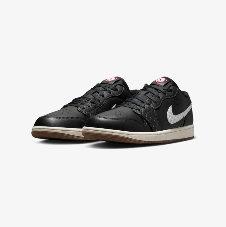 Jordan Low-Top Sneakers – Black & White with Gum-Tone Sole