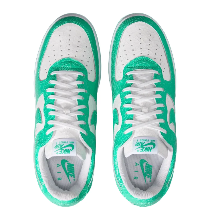 Nike Air Force 1 Low Sneakers - Green/White Textured