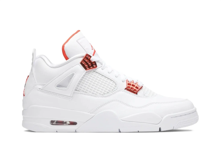 Jordan Mid-Top Sneakers – White & Metallic Red