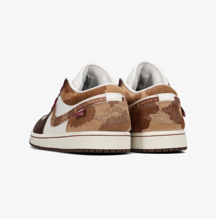 Jordan Low-Top Sneakers – Brown & White with Red Laces