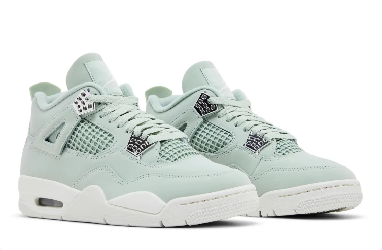 Jordan Mid-Top Sneakers – Mint Green & Metallic Silver