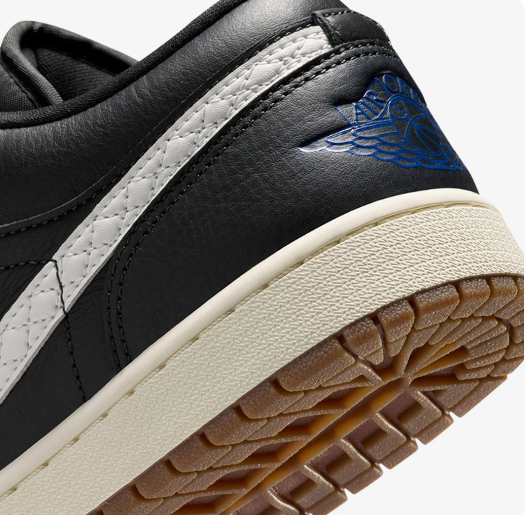 Jordan Low-Top Sneakers – Black & White with Gum-Tone Sole
