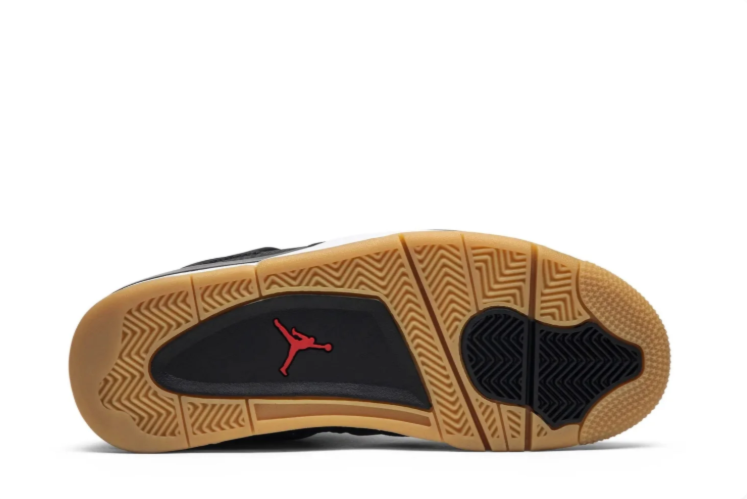 Jordan Mid-Top Sneakers – Black Patterned Upper & Gum-Tone Sole