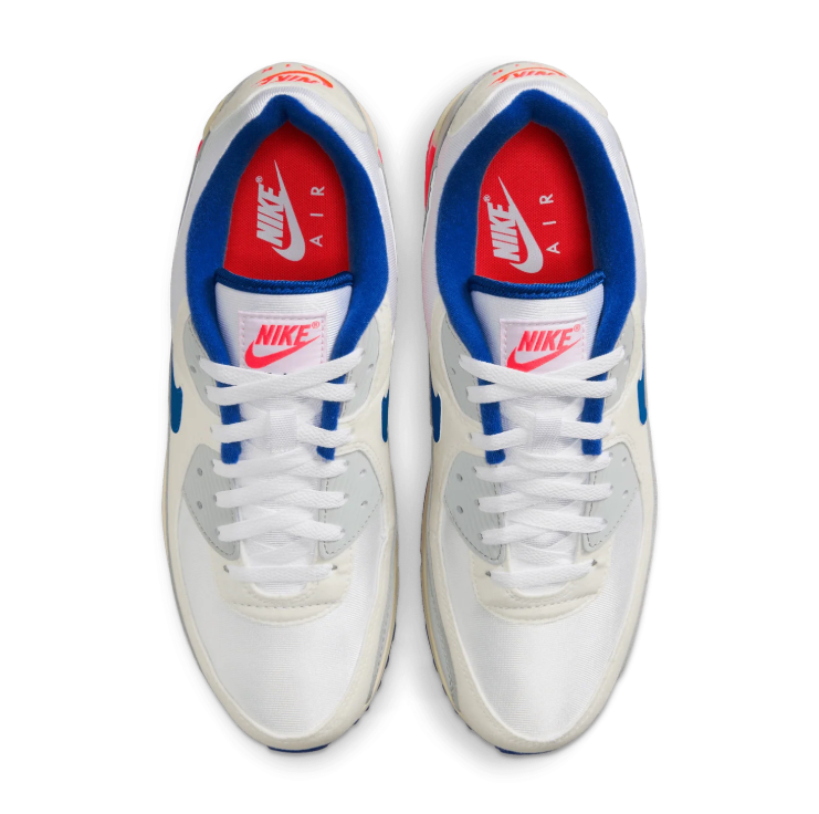 Nike Low-Top Sneakers - White/Grey with Blue & Coral Accents