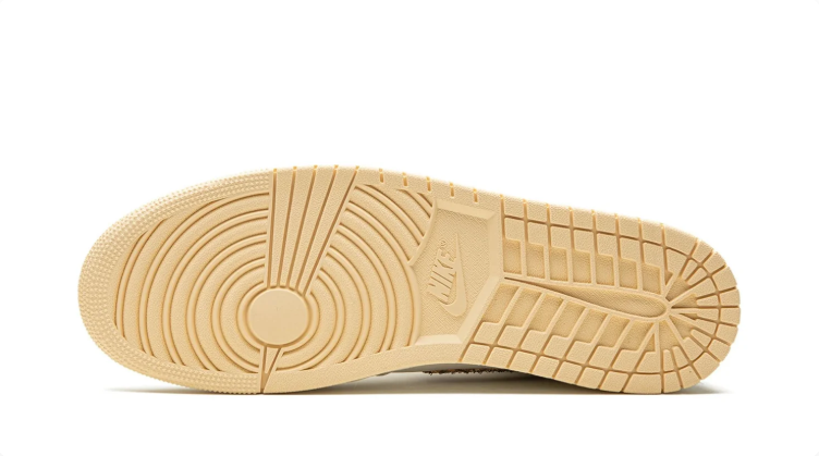 Air Jordan 1 High-Top Sneakers in Cream White & Gold