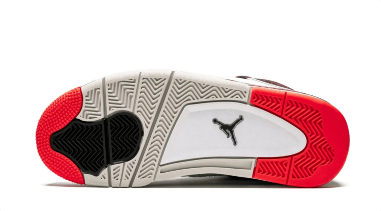 Jordan Mid-Top Sneakers – White & Black with Red Crackle Accents