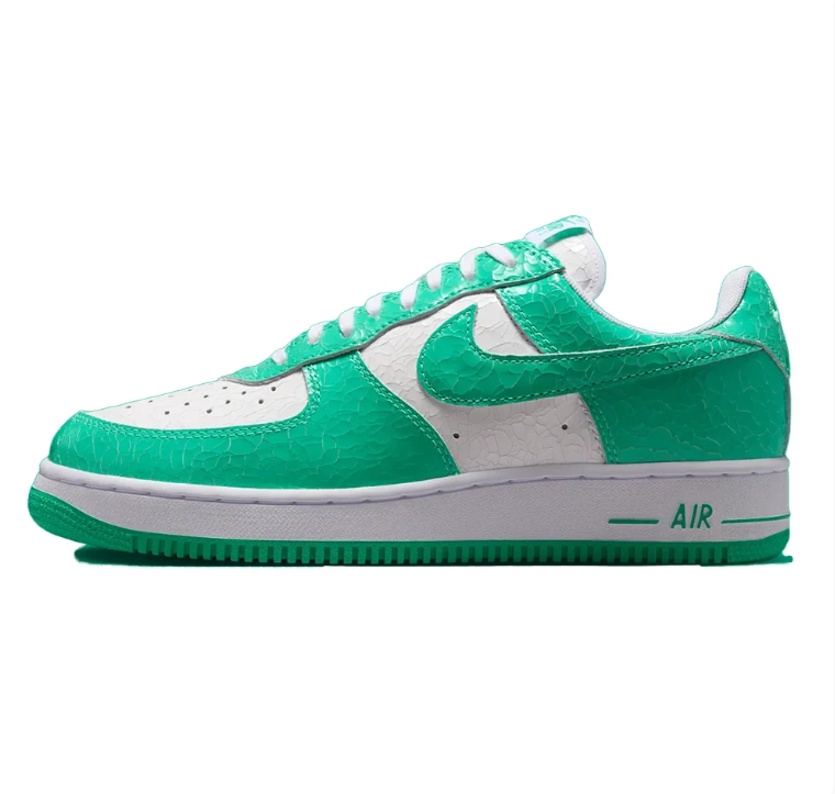Nike Air Force 1 Low Sneakers - Green/White Textured