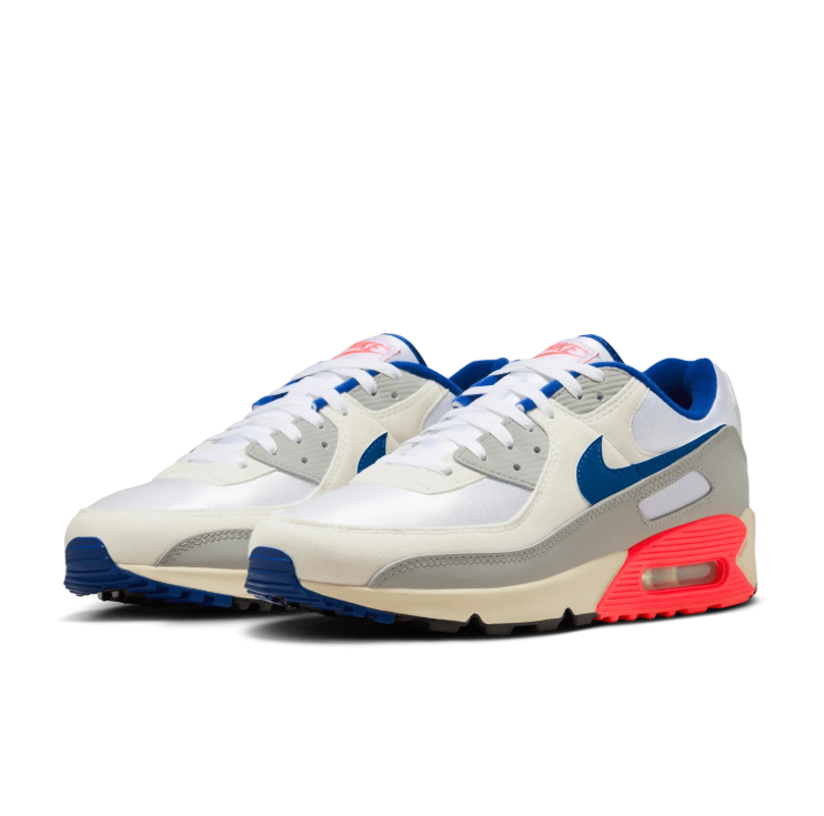 Nike Low-Top Sneakers - White/Grey with Blue & Coral Accents