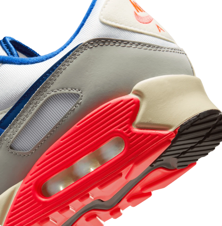 Nike Low-Top Sneakers - White/Grey with Blue & Coral Accents