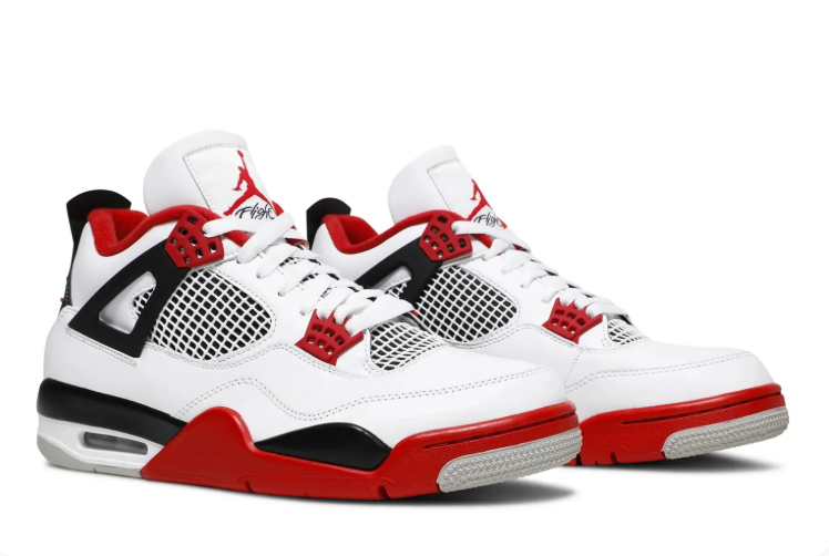 Jordan Mid-Top Sneakers – White, Red & Black